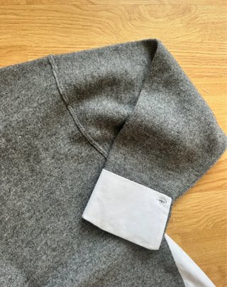 Jersey Zara combinado punto y popelín oversize