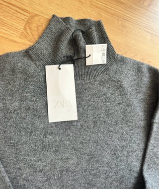 Jersey Zara combinado punto y popelín oversize