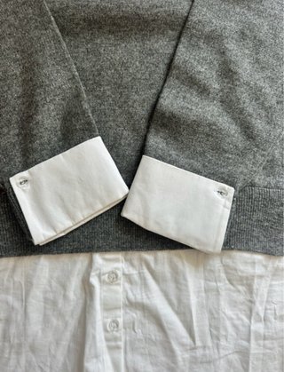 Jersey Zara combinado punto y popelín oversize