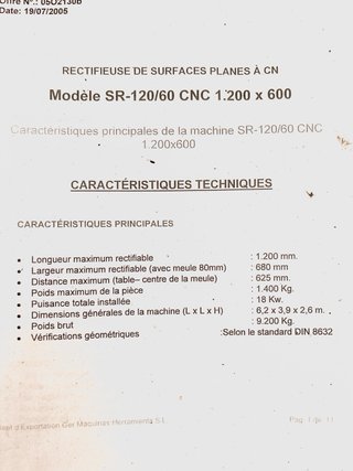 Rectificadora Tangencial GER SR-1200-CNC