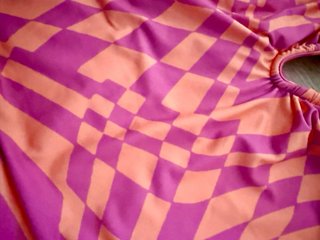 Bañador retro naranja y rosa