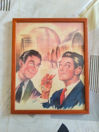 Cuadro Retro Hombres con Vino
