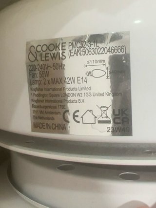 Ventilador de techo Cooke & Lewis blanco
