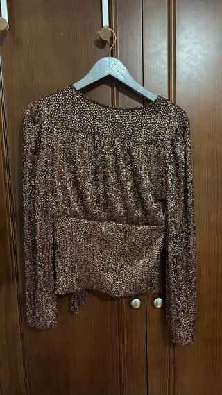 Morgan Blusa Talla M Dorado y granate