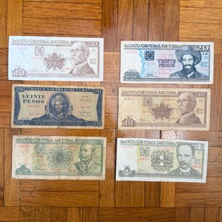 Lote 6 Billetes Antiguos Cuba (Pesos)