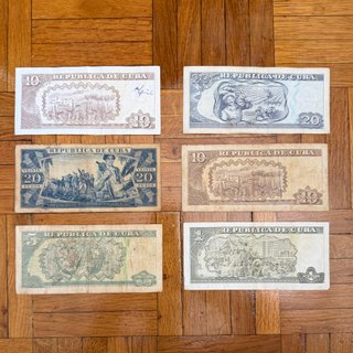 Lote 6 Billetes Antiguos Cuba (Pesos)