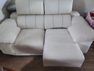 Sofá 2 plazas piel blanco