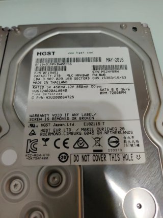 Lote 6 Discos Duros NAS 2TB HGST