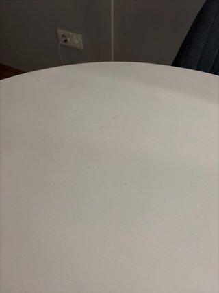 Mesa redonda comedor blanca y madera