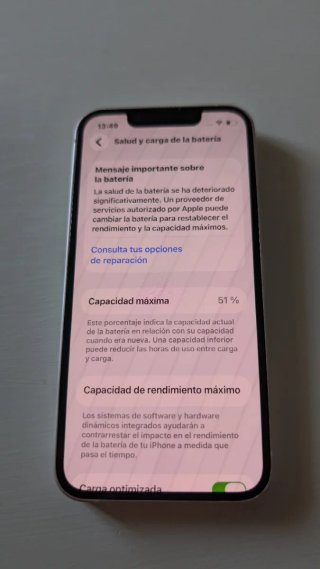 iPhone 13 mini 128GB – Buen estado – Face ID – 51%