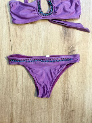 Bikini completo morado con cuentas años 2000 Y2K M
