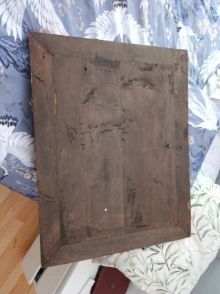 Antiguo relieve madera policromada XIX