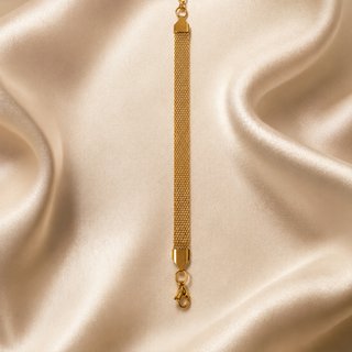 Bracciale Fashion Jewelry Dorato a Maglia Larga, e