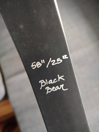 Arco tradicional Black Bear 58" 25