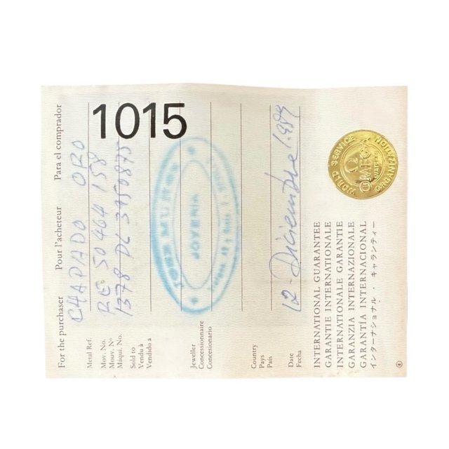 Librito de Garantía Internacional Omega Vintage