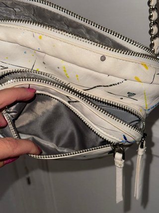 Bolso crossbody Desigual blanco efecto pintura