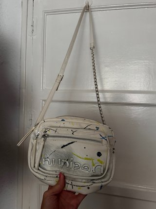 Bolso crossbody Desigual blanco efecto pintura