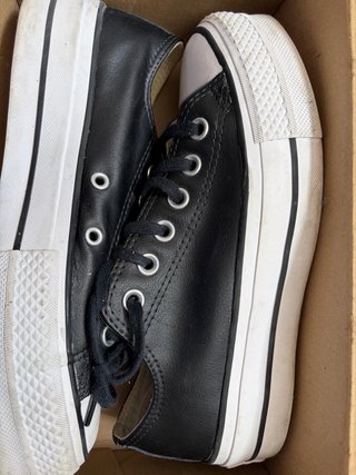 Converse Piel Negra Plataforma