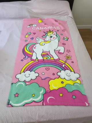 Toalla playa unicornio infantil