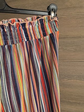 Pantaloni larghi a righe multicolor
