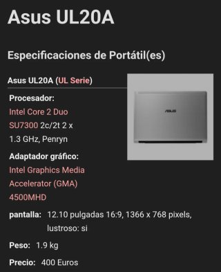 Portátil ASUS Plata