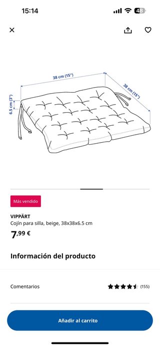 Mesa Comedor Blanca Ikea + 6 Sillas + 6 Cojines