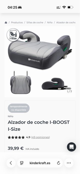 Elevador Kinderkraft i-BOOST con ISOFIX