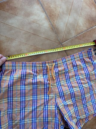 Bañador Burberry Cuadros Naranja Multicolor