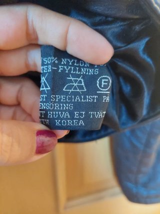 Chaqueta de cuero vintage acolchada
