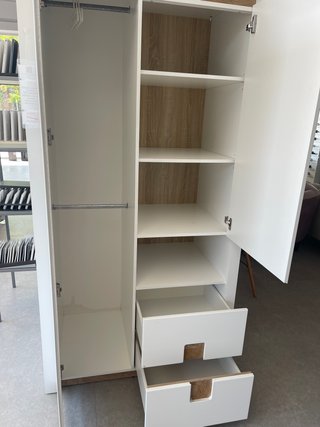 Armario 102 cm Blanco y Madera