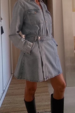 Vestido vaquero Zara manga larga