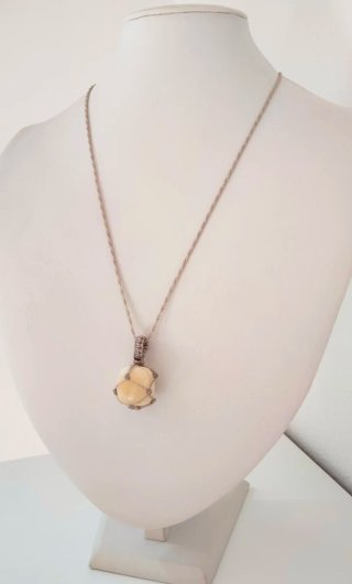 Collana macramè con giada gialla donna uomo