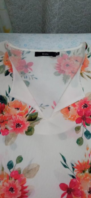 Camisa Festa floral blanca talla 50