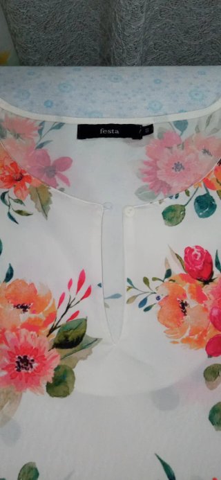 Camisa Festa floral blanca talla 50