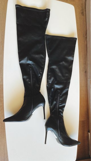 Botas altas tacón mujer negras