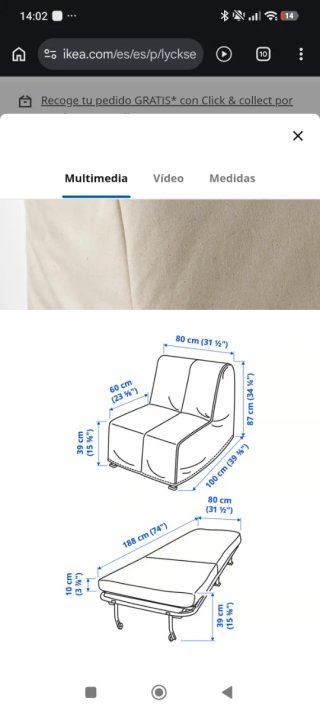 Sofá Cama LYCKSELE Ikea