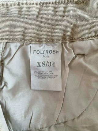 Falda vaquera larga-midi beige de algodón