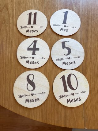 Tarjetas Hitos Bebé Madera (1-9 Meses)