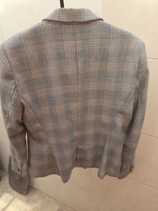 Chaqueta Zara Basic Cuadros Talla 42