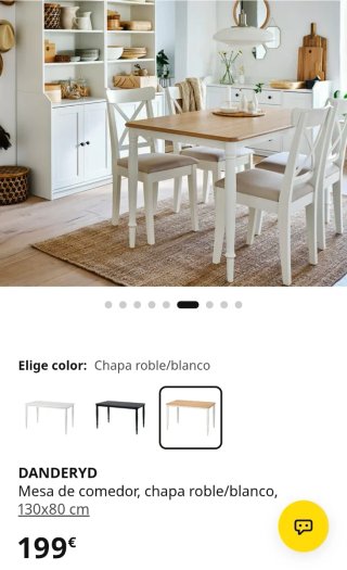 Mesa comedor cuadrada madera diseño Ikea