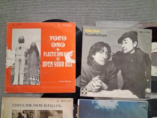 John Lennon LEER: lote 4 discos vinilo 7" 45 rpm