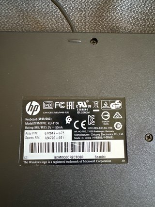 Teclado HP USB Negro