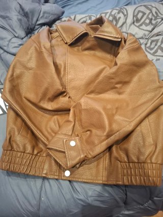 Chaqueta Biker Oversize Marrón Talla M