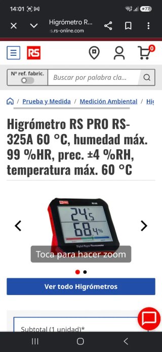 Higrómetro Digital RS PRO BS-325