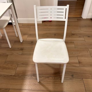 Mesa y 4 Sillas Cocina Metal Blanco