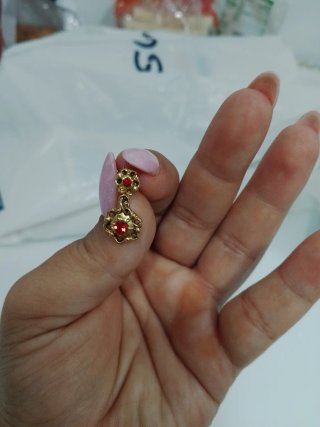 Pendientes Baturra niña oro y rojo