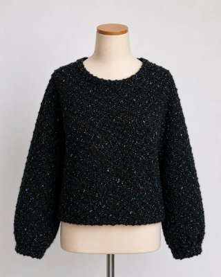 Jersey de punto negro y azul
