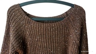 Jersey punto cuello ancho marrón