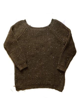 Jersey punto cuello ancho marrón