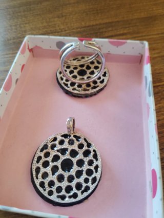 Conjunto Plata y Cristales Azules
